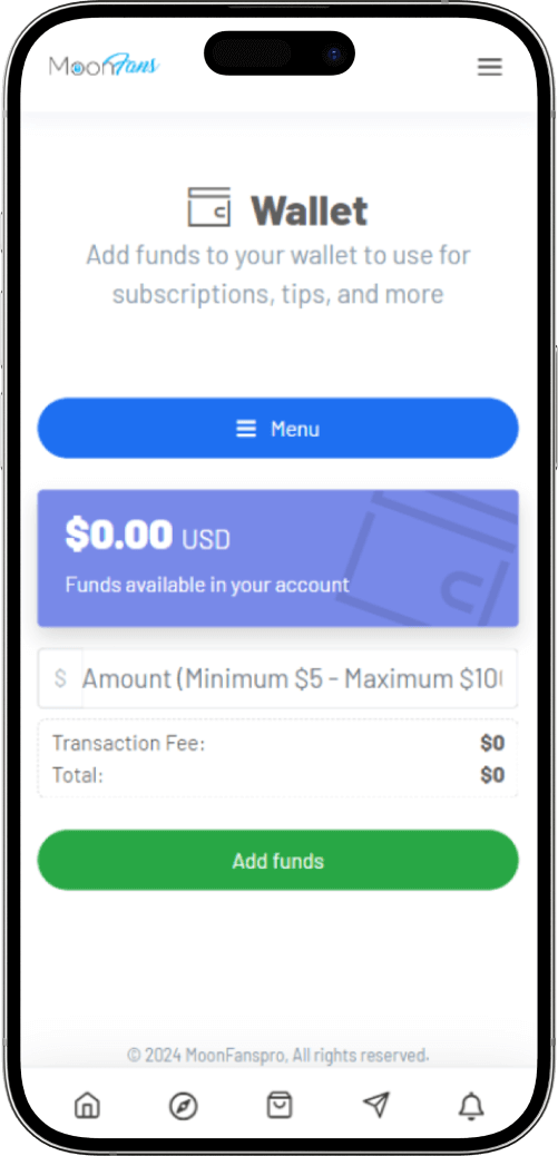 Onlyfans-clone-wallet-balance-screen